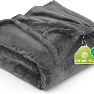 Utopia Bedding Fleece Blanket Twin Size Grey (60×80 Inches) Ultra Soft Warm Lightweight Microfiber Breathable Anti-Static Cozy Bed Blanket, All-Season Home Decor Gift for Men & Women