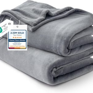 Bedsure GentleSoft Fleece King Size Blankets for Bed Grey – Soft Lightweight Plush Cozy Fuzzy Luxury Warm Spring Blanket Microfiber, Room Home Decor Gifts for Women and Men, 108×90 inches