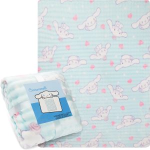Get Trend Hello Kitty Sanrio Waffle Blanket for Girls, Teens, Women, 51 x 59 in, Cinnamoroll Throw Blanket, Throw for Bed, Kawaii Gifts for Her (White Cinnamoroll)