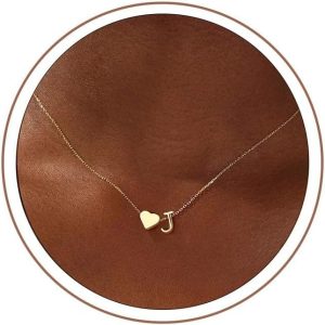 Turandoss Heart Initial Necklace for Women Teen Girls – 18K Gold Plated Letter A-Z Pendant Necklace Dainty Heart Necklaces Tiny Initial Necklaces Birthday Gifts for Women Jewelry