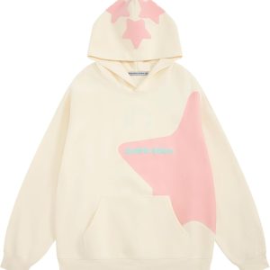 Aelfric Eden Star Graphic Hoodies Print Hoodie Unisex Oversized Hooded Sweatshirt Long Sleeve Pocket Pullover