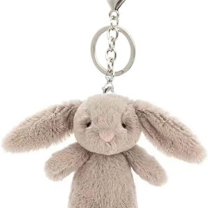 Miokkley Cute Bunny Plush Keychain for Backpack, 3.5″ Inch Mini Rabbit Keychain Purse Charm Pendant Gift for Women