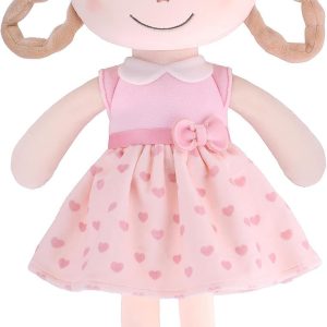 GAGAKU Soft Baby Doll Toys (16”) for Girls, My First Baby Rag Dolls for 1 Year Old Girl Birthday Gift Plush Doll Toys Machine Washable Baby Doll for Toddler Kids Infants – Cherry Girl