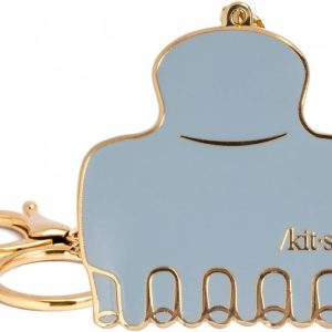 Kitsch Cute Keychain For Car Keys- Bag Charm for Handbags | Premium Zinc Alloy, Enamel Paint | Durable, Lightweight, Stylish Kawaii Keychain Charm, Teen Girl Gifts Trendy Stuff- Hair Clip in Haze Blue