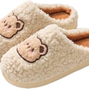 Ultra Comfy Teddy Bear Slippers, Extra Soft Cozy Autumn Winter Indoor Outdoor Slip Ons, Cozy Home Lounge Bedroom Footwear