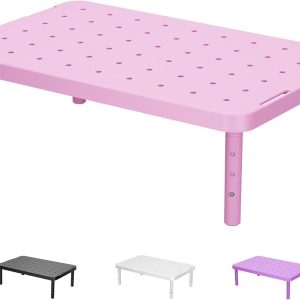 WALI Computer Monitor Stand for Desk, Adjustable Laptop Riser, Desk Monitor Stand Underneath Storage for Office, Home, School Supplies (PTT001-P), 1 Pack, Pink