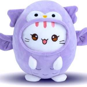 AIXINI Soft Huggable Cat Plush Pillow – Adorable Stuffed Animal for Cuddling, Comfort Gift for All Ages, Ultra Soft Filling, Fluffs Up Easily (owl, Medium Size)