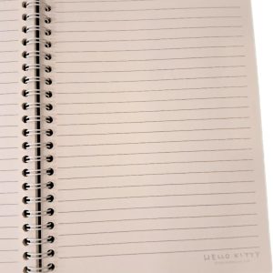 1 Pack, A5 Cute Kitty 7mm Lined Plastic Hardcover Spiral Notebook 5.7 x 8.2 Inches, 80 Sheets (Yellow)