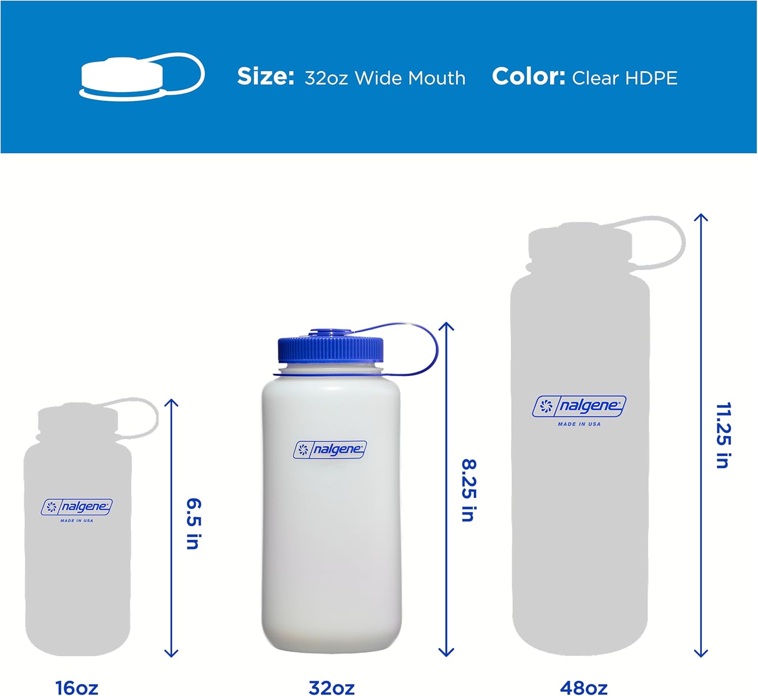Nalgene HDPE Wide Mouth 32 oz BPA-Free Water Bottle - Image 5