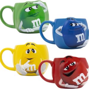M&M’S WORLD Set of 4 Coffee Mugs – Colorful Tea & Coffee Mug Gift Set, For a Birthday Gift, & More
