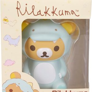 San-X Original Rilakkuma Plays with Dino Vinyl Figurine Toy – 3.5″ Rilakkuma