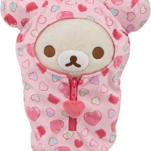 San-X Original Rilakkuma Hearts Sleeping Bag Plush – 15″ Korilakkuma