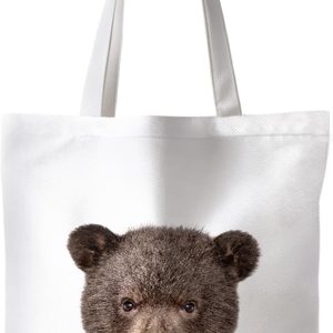 Preppy Animal Tote Bag, Pet Canvas Tote Bag, Reusable Grocery Shopping Shoulder Bags