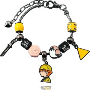 SONGCHANGJEWELRY Anime Slayer Beaded Bracelets Set – Tanjiro, Nezuko & Zenitsu Jewelry – Cosplay Gifts for Fans & Collectors