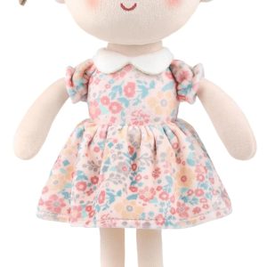 GAGAKU Soft Plush Baby Doll for Girls (12″) – My First Baby Doll Gift for Girls, Toddlers & Infants, Machine Washable Rag Doll Toy – Pink Flower Girl