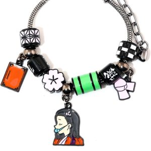 SONGCHANGJEWELRY Anime Slayer Beaded Bracelets Set – Tanjiro, Nezuko & Zenitsu Jewelry – Cosplay Gifts for Fans & Collectors