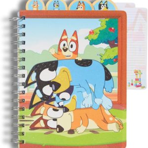Innovative Designs Bluey Tab Journal Notebook, Spiral Bound, 96 Lined Pages, 8 x 7 inches, Blue
