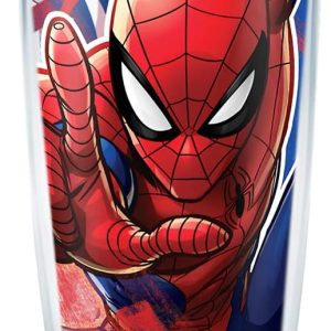 Tervis Marvel Spider-Man Iconic Made in USA Double Walled Insulated Tumbler Travel Cup Keeps Drinks Cold & Hot, 16oz, Classic