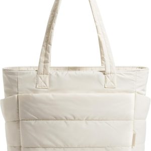 BAGSMART Tote Bag for Women, Lightweight Puffy Tote Bag with Compartments Shoulder Bag Handbag for Travel, Work, Gym | Lightweight