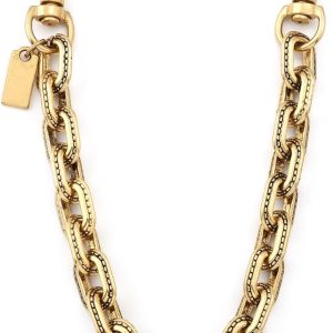 FunBoat Chunky Decorative Purse Chain with Double Clips – Short Antique Gold Bag Accent for Handbags & Totes