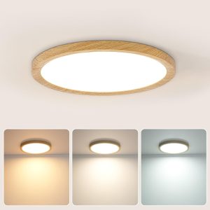 Flush Mount Ceiling Light Fixture – 12Inch 24W LED Ceiling Light for Bedroom – Dimmable 3 Color Selectable Ceiling Lamp – Round Low Profile Ceiling Light for Kitchen Laundry Closet Hallway
