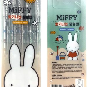 Dong-A 0.5mm Bunny Scented Gel Ink Rollerball pens Assorted 5 colors set (New Version)