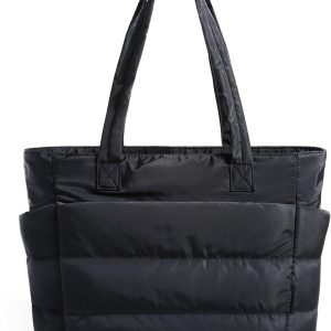 BAGSMART Tote Bag for Women, Lightweight Puffy Tote Bag with Compartments Shoulder Bag Handbag for Travel, Work, Gym | Lightweight