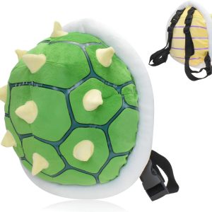 Green Backpack Ultra Yellow Spiked Turtle Shell Backpack Role Play Costume Accessory Prop Soft Stuffed Cartoon Toy 11.4 inch