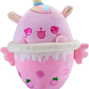 AIXINI Cute Boba Milk Tea Plush Pillow Toy,Soft Emotional Comfort Pillow Cushion, Gift for Kids & Adults,Fluffy Cotton Filled,Home Sofa Bedroom Decor (Unicorn, Medium Size)