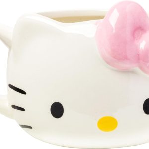 Silver Buffalo Sanrio Hello Kitty Pink Bow Ceramic 3D Sculpted Mug, 20 Ounces