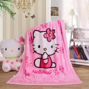 SIKYUCOR Cartoon Printing Throw Blanket for Girls Kids Adults, 40″”x55″”, All Seasons Flannel Fleece Blanket, Soft & Warm Plush Blankets for Couch Sofa Bed Camping Travel (pink 1)