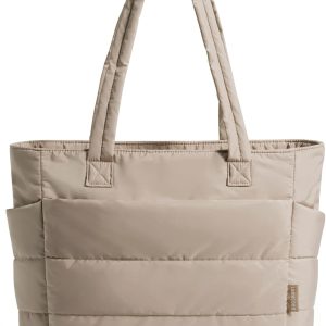 BAGSMART Tote Bag for Women, Lightweight Puffy Tote Bag with Compartments Shoulder Bag Handbag for Travel, Work, Gym | Lightweight