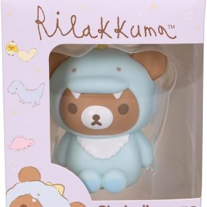 San-X Original Rilakkuma Plays with Dino Vinyl Figurine Toy – 3″ Chairoikoguma