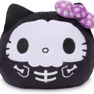TeeTurtle Reversible Sanrio Hello Kitty 4-Inch Halloween Skull Two-Sided Flip Plush Toy with Embroidered Details – Cute Mini Collectible Plush for Kids, Teens, and Adults