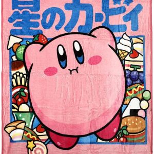 Bioworld Kirby Character Kanji Throw Blanket