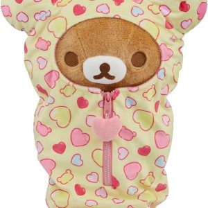 San-X Original Rilakkuma Hearts Sleeping Bag Plush – 15″ Rilakkuma
