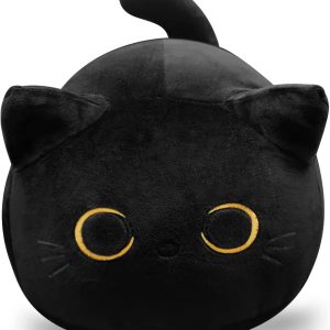 Soft Black Cat Plush Toy Pillow – Stuffed Animal for Kids, Boys & Girls Gifts