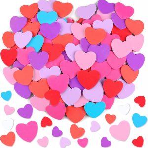 928 Pcs Valentines Heart Stickers, 8 Colors & 3 Sizes Self Adhesive Matte Foam Heart Stickers for Kid’s Arts Crafts Supplies Valentines Day Decorations and Card Making