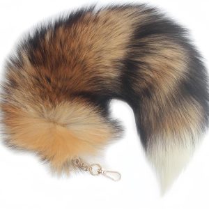 Fluffy Therian fox Tail Keychain – Soft Fur, Realistic Colors, Durable, Perfect for Cosplay, Renaissance Fairs