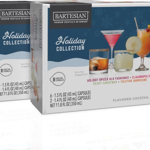 Bartesian Holiday Collection 2025 Cocktail Capsules – Limited Edition Christmas Winter Seasonal Pack with Holiday Spiced Old Fashioned, Clausmopolitan, Peary Christmas, Yuletide Hurricane – 16 Pack