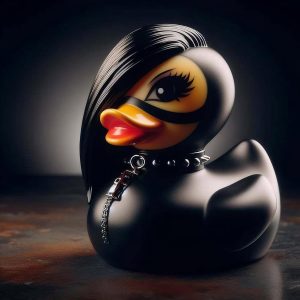 edenfuax Punk Duck Goth Resin Duck – Garage Kits,Unique Gothic Gifts & Collectibles,Vinyl Rubber Novelty Ornament Dark Satanic Duck Figurine for Desktop Home Halloween Decor (Mrs. Valentina)