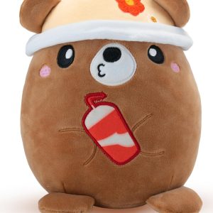 AIXINI Animal Plush Toys Set – Panda, Brown Bear, Bunny, Corgi, Pink Cat with Cute Hats, Soft Stuffed Animals for Kids, Christmas Birthday Gifts (Brown Bear, Medium Size)