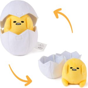 GUND Sanrio Gudetama The Lazy Egg Stuffed Animal, Gudetama in Eggshell Plush Toy for Ages 1 and Up, 5”