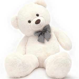 MorisMos Large White Teddy Bear, 39 Inch Big Teddy Bear Plush, Soft Giant Bears for Girls Girlfriend, Birthday, Baby Shower