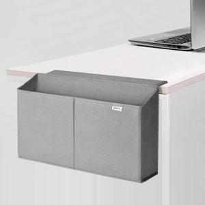 Desk Storage Bag, Table Storage Organizer For Computer, Gaming Desk, Dorm, Study Work Table (Grey)