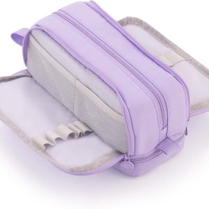 CICIMELON Large Capacity Pen Pencil Case with 4 Compartments, Multi-Slot Pencil Pouch Bag Aesthetic School Supplies Organizer for Teen Girls, Women, Adults (Purple)