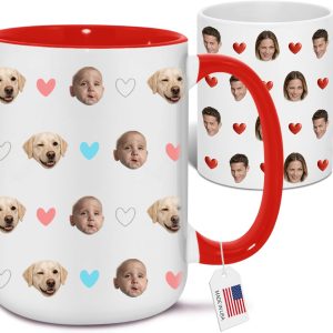 Custom Funny Coffee Mugs – Personalized Face Photo All-Over Print, Customized Tea Cup Cute Birthday Gifts Ideas for Women, Friends, Coworkers, Mom, Wife, Grandma, Daughter, Son, Sister, Aunt