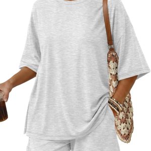 Trendy Queen 2 Piece Summer Set Oversized Top & Loose Fit Shorts with Pockets