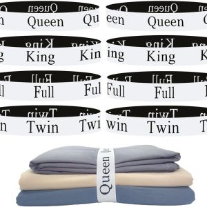 8 Pieces Bed Sheet Organizer Bands, Sheet Organizers and Storage Label Bands, Sheet Label for Bedding, Sheets Organizer for Closet,Sheet Keepers Linen Labels Bedding Bands