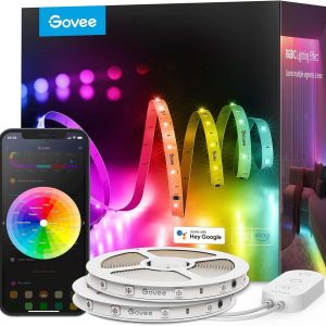 Govee 100ft RGBIC LED Strip Lights, Smart LED Lights Work with Alexa and Google Assistant, LED Lights for Bedroom WiFi App Control Segmented DIY Multiple Colors, Color Changing Light, (2 x 50ft)